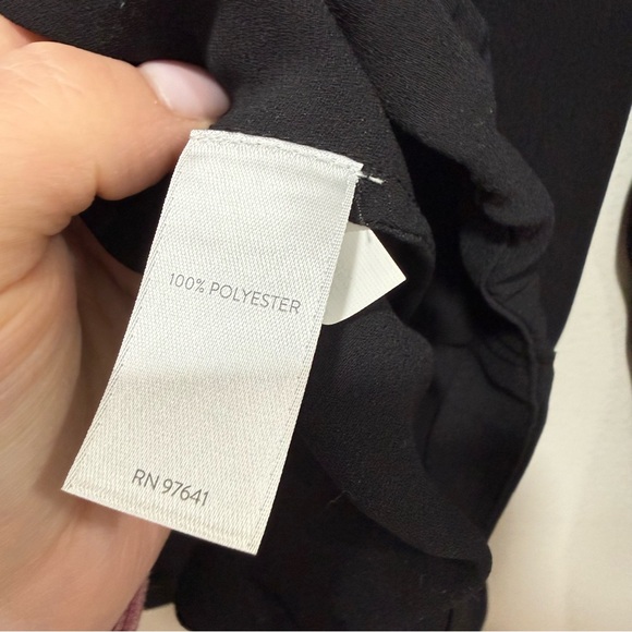 J.Jill Black Button Front Blouse | Long Sleeve Drawstring Hem Top MP - Picture 7 of 9